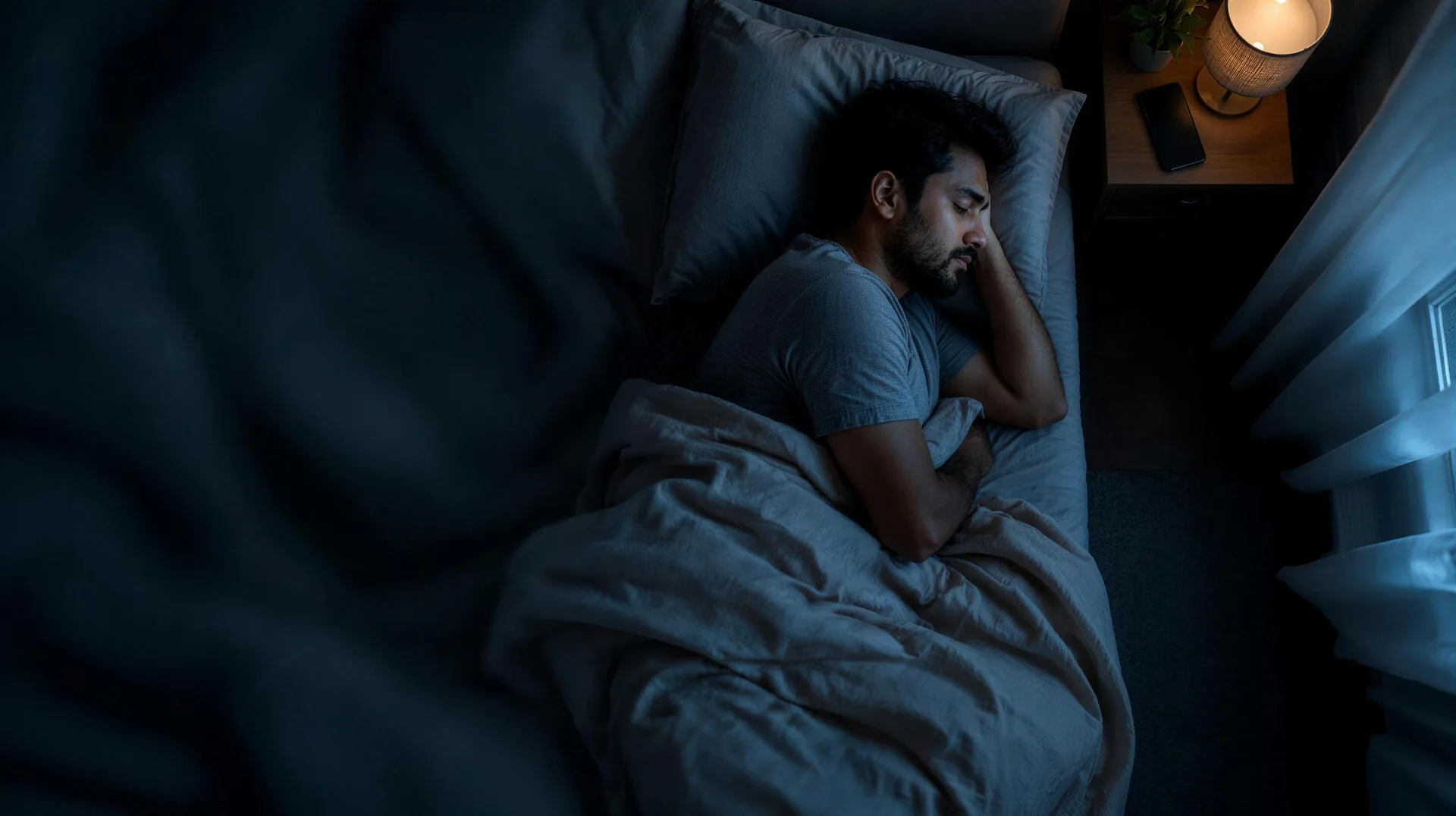 good sleep for good health man on bed using laptop night, TheKnowHow UAE